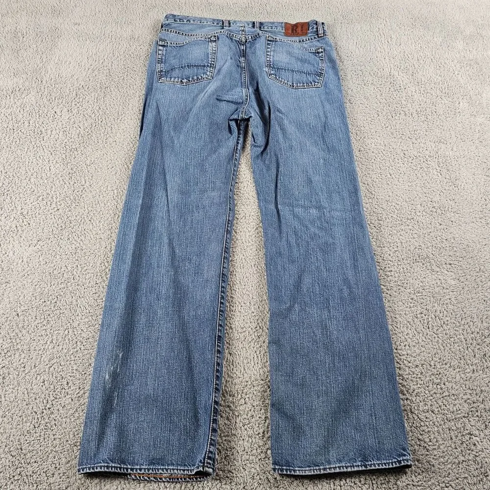 Ralph Lauren Jeans Mens 38x33 Blue Thompson Relaxed Loose Straight Distressed